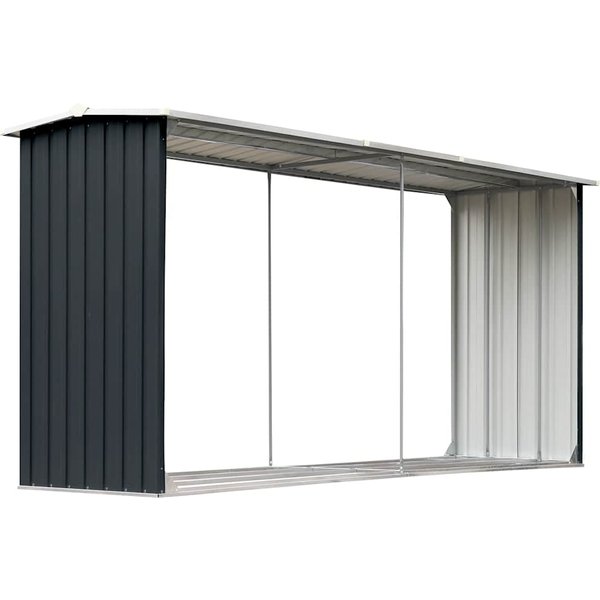 EstanteríA Para Almacenamiento De LeñA Acero Galvanizado 330 X 92 X 153 Cm Antracita-image