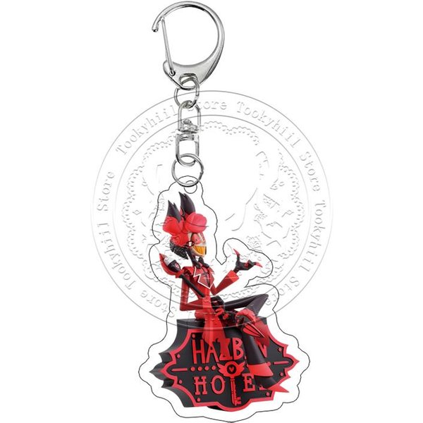 Hazbin Hotel Akrylowy Breloczek Postacie Z Anime KreskóWek Alastor WzóR Vaggie Dekoracja Breloczek ACG Wisiorek Do Torby Prezent Urodzinowy 5Cm White-image