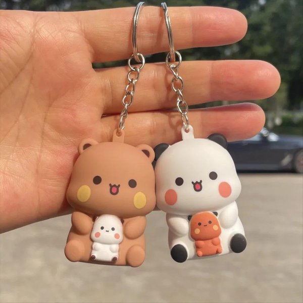 ~~Bubu Dudu MóWię Kocham Cię Zabawki DźWięKowe Brelok Yier NiedźWiedź Panda ŚWiecąCe Figurki Anime Ozdoba Do Telefonu Dekoracja Torby Prezenty Dla Par-image