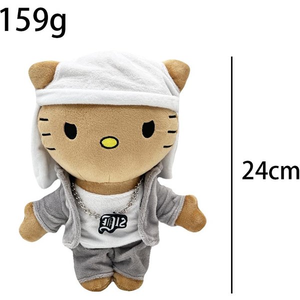 Selena Eminem Hello Kitty Pluszowa Lalka BiałY Kapelusz Figurka Pluszowe Zabawki Uroczy Kot ChłOpcy Dziewczynki Urodziny BożE Narodzenie Prezent-image