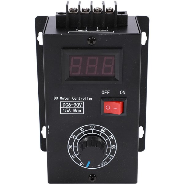 Uniwersalny 6V ‑ 90V Pwm Regulator PręDkośCi Silnika PrąDu StałEgo Plc 15A Regulator WyśWietlacz Woltomierza-image