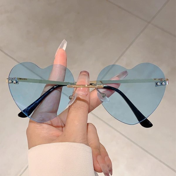 Gafas De Sol Sin Montura CorazóN De Amor Estilo Y2K Gafas Para Mujer Para Hombre Lujo Estilo DiseñAdor Estilo CláSico Punk Adorable Caramelo Hip Hop Gafas De Sol UV400-image