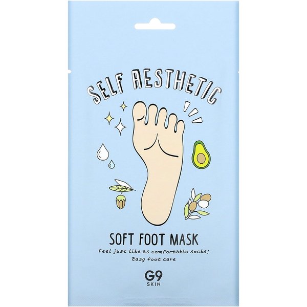 G9Skin, Self Aesthetic, Soft Foot Mask, 5 Masks, 0.40 Fl Oz (12 Ml) White-image