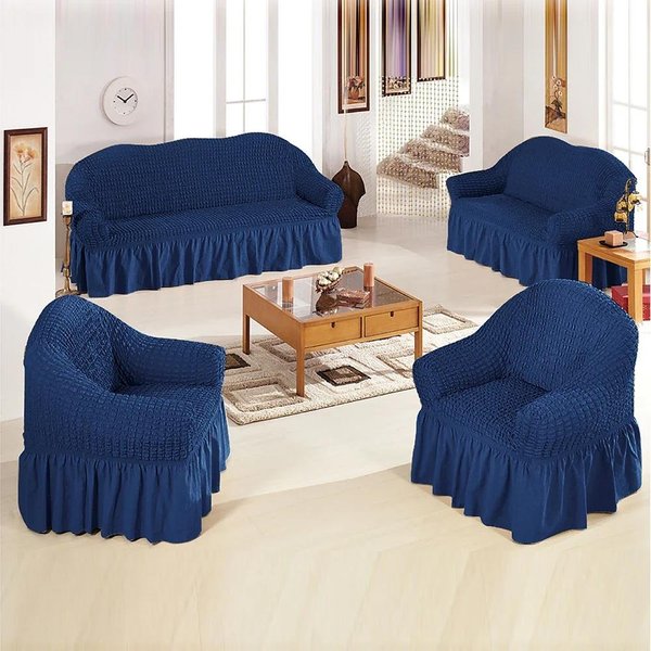 Funda De Sofá CojíN Cubre Sofá Lavable Paquete Completo Individual Universal EláStica Estirable FáCil Ajuste Protector De Muebles 1 Seater 90-140Cm-image