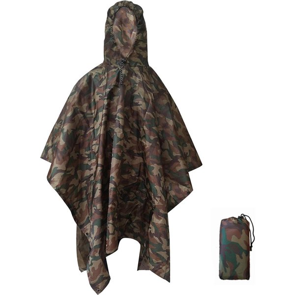 Poncho De Lluvia Impermeable 3 En 1, Abrigo De Lluvia Ligero Con Capucha, Estera De Picnic, Manta, Refugio Solar Para Gris-image