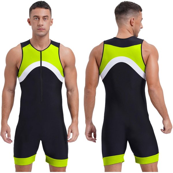 MęSki Kostium KąPielowy JednoczęśCiowy Kombinezon Shorty Wetsuit Kostium KąPielowy Sportowy StróJ KąPielowy M-image