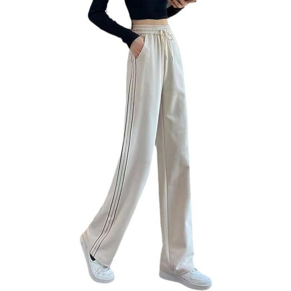 Pantalones Casuales De Pernera Recta Y Pernera Ancha De Talla Grande Para Mujer En Primavera Y Verano, Nuevos De Cintura Alta, CaíDos, Holgados, Adelgazantes, Deportivos Para Mujer Xxxxl Gray-image