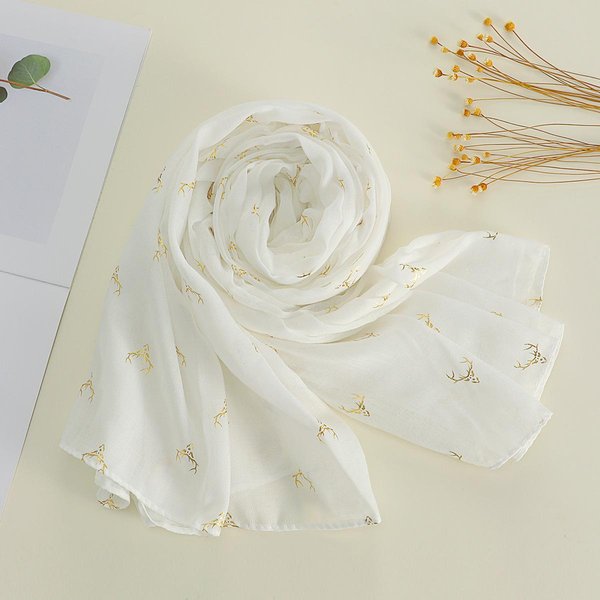 Bufanda De AlgodóN Y Lino Para Mujer En Primavera OtoñO E Invierno Bufanda Larga Fina De Seda VersióN Coreana VersáTil Y Moderna Chal Beige 180-90CM Beige-image