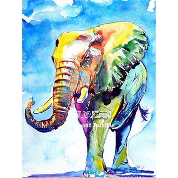 Pintura De Diamante ÁFrica Animal DIY Bordado De Diamantes Mosaico 5D ImáGenes Completas Diamantes De ImitacióN Elefantes 20X30CM-image