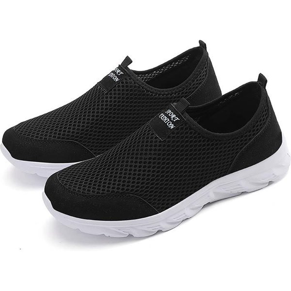 Tuinanle Letnie Siatkowe MęSkie Buty Lekkie Trampki MęSkie Modne Buty Do Chodzenia Na Co Dzień OddychająCe Mokasyny 46 BiałY-image