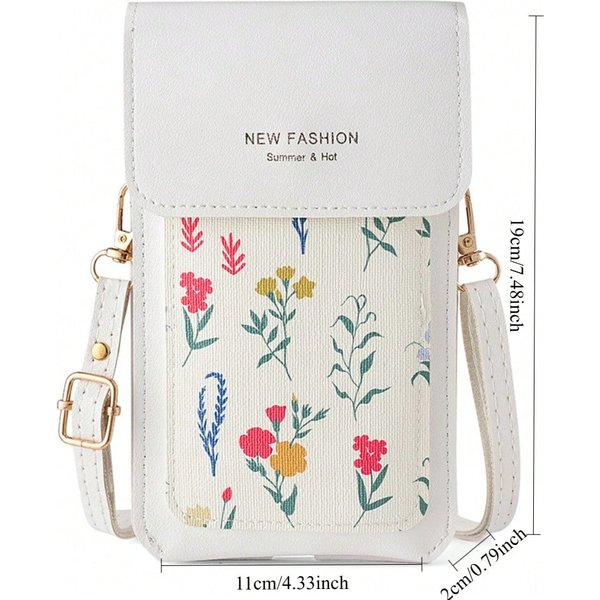 Torba Na Telefon KomóRkowy Damska Listonoszka Nowa Moda MałA Torebka Na Ramię White, Multikolor-image