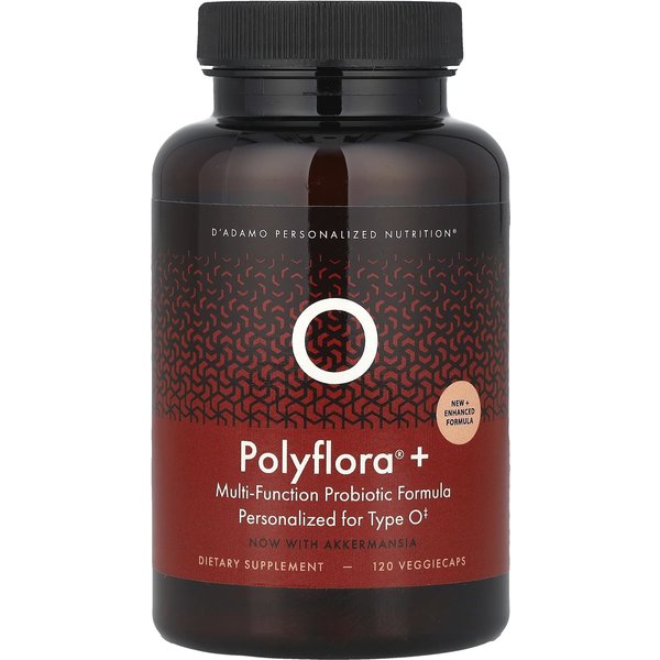 D'adamo, Polyflora® + O, Wielofunkcyjna FormułA Probiotyczna, 120 KapsułEk WegetariańSkich-image