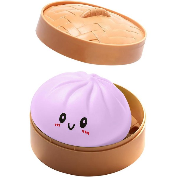 Caja De Dumpling Brillante Squishy Juguete De DescompresióN De ElevacióN Lenta Baozi Simulado Masa Sensorial Suave Alivio Del EstréS Fidget Regalo Morado Claro-image
