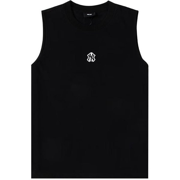 MLB New York Yankees Logo Bordado Holgado Deportivo Casual Moda Transpirable Sin Mangas Verano Ligero Chaleco Unisex Chaleco Negro 3ATKB0133-50BKS XS Black-image