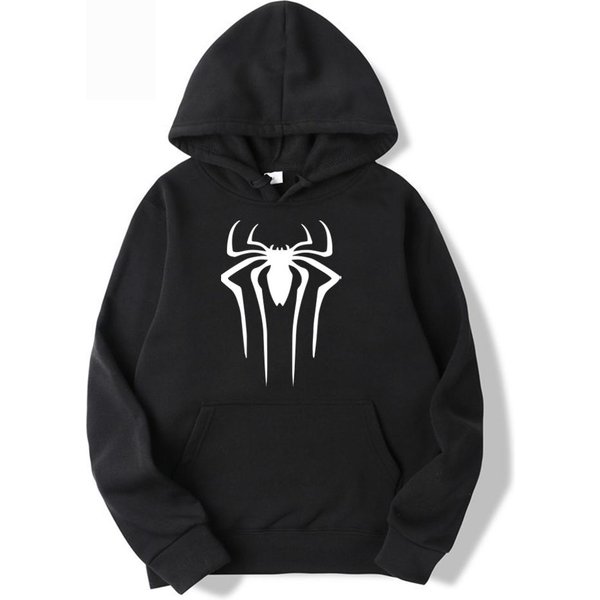 Sudadera Con Capucha Para Hombre Sudadera Con Capucha Informal Sudadera Con Capucha Estampada De Color Liso ArañA Sudadera Con Capucha 2XL Black-image
