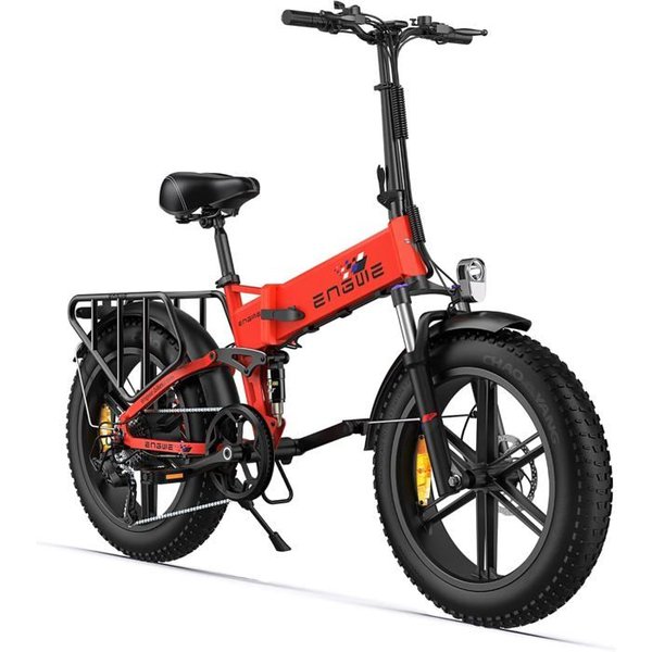 SkłAdany Rower Elektryczny - Engwe - Engine X - Wyjmowana Bateria 48 V 13 Ah - ZasięG 120 Km - Czerwony-image