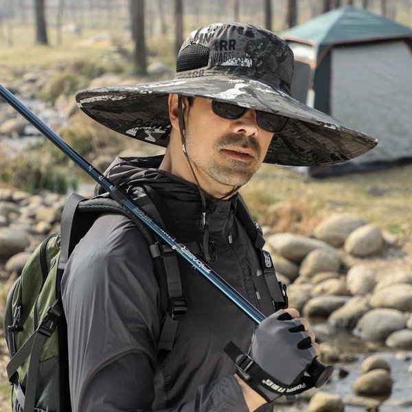 DużY Rozmiar 60-65 Cm Kapelusz Bucket hat MęSki Letni Regulowany Plus Size Ochrona Przeciw SłOńCu Daszek Outdoor Turystyka DużE Rondo Kapelusz Rybacki 60-65CM-image