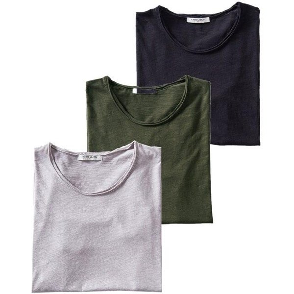 3 Sztuk/Zestaw Lato 100% BawełNa O-Neck T-Shirt MężCzyźNi Soild 10 Kolory MęSkie Koszulki Casual KróTki RęKaw MężCzyzna Podstawowe Topy Tees M Black-image