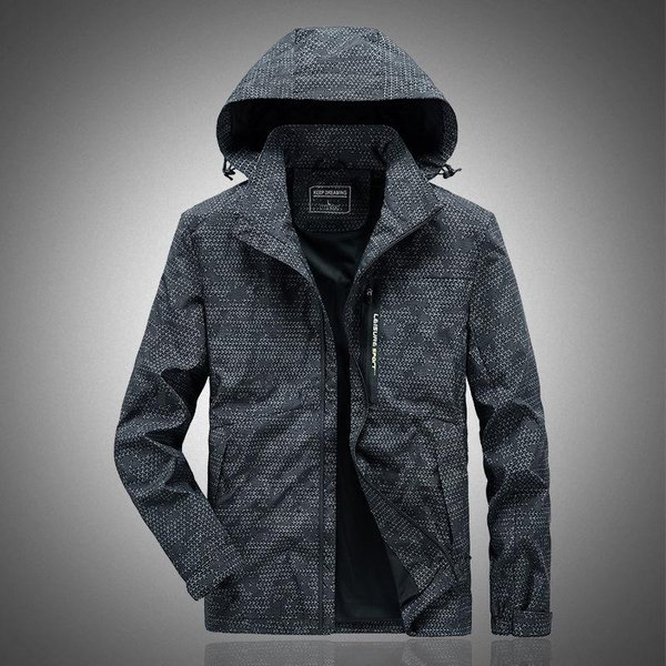 MęSka Kurtka KamuflażOwa Wiosenno-Jesienna Nowość MłOdzieżOwa DużY Rozmiar Casualowa LuźNa DużY Rozmiar GóRa Trendy 4XL Black-image