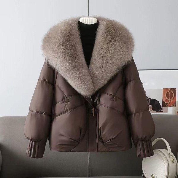 Abrigo Grande De Piel SintéTica Para Mujer OtoñO Invierno Parkas Femeninas Chaqueta De PlumóN De Pato Blanco Pluma Abrigo Acolchado Corto XXL-image