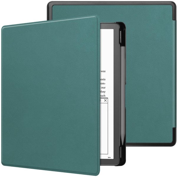 WstrząSoodporne Etui Na Kindle Scribe 10,2 Cala Z Paskiem Na RęKę, SmukłE Dopasowanie Do E-Czytnika Amazon Kindle Scribe Ciemno Zielony Kolor-image