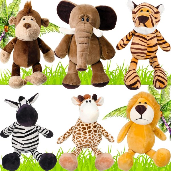 4-1S Animales De Peluche De Safari Al Por Mayor Juguetes De Animales De La Selva Adopta Recuerdos De Fiesta Regalo De CumpleañOs Baby Shower-image