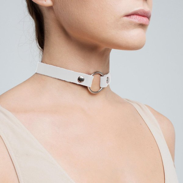 Collar GóTico Para NiñAs Gargantilla De Cuero GóTica Gargantillas Punk Collares Para Mujeres JoyeríA Cosplay Beige-image