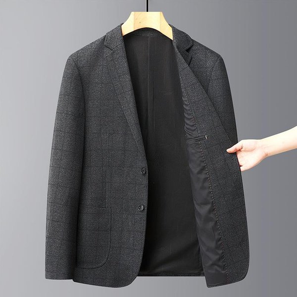 Traje A Cuadros Para Hombre, OtoñO E Invierno, Nuevo, Ajustado, EláStico, Informal, PequeñO. Xxxxl-image
