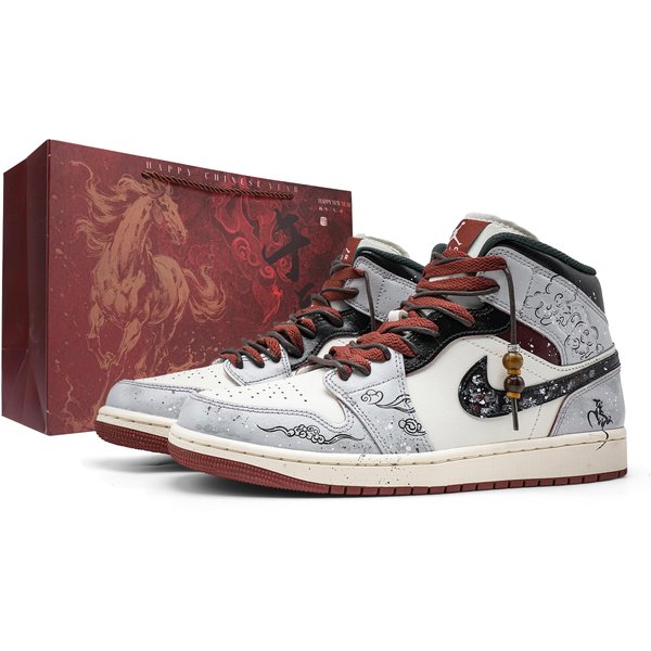 Jordan Air Jordan 1 MontañA Primaveral A Nieve Zapatillas De Baloncesto Vintage De CañA Media Unisex Gris Claro Dq8426-105(Equipo73--) 45 Gray-image