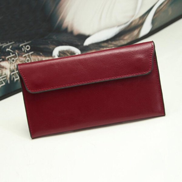 Billetera Delgada De Cuero Genuino Para Mujer Clutch Largo Femenino Monederos DiseñO De Lujo Billeteras Y Monederos Tarjetero Para SeñOra Vallet Brown-image