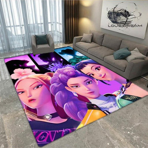 Dywan Z Nadrukiem 3D Kpop Demon Hunters Dywan AntypośLizgowy Dywany ZewnęTrzne Dywanik Do Salonu Dekoracja Sypialni Dywan Do Sypialni Prezent Urodzinowy 40X60Cm-image