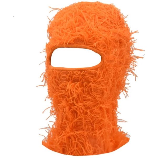 Nowa Kompletna OsłOna Twarzy Czapka Narciarska Kominiarka 3 Otwory Balaklava Wojskowa Taktyczna Cs Wiatroszczelna Dzianinowa Czapka Zimowa CiepłA Uniwersalna Orange-image