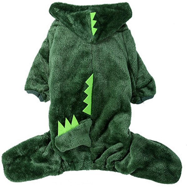 Kostium KreskóWkowy Psa Uroczy KształT Dinozaura MięKki Polar Koralowy CiepłY Kostium Halloweenowy Dla Psa Zimowa Bluza Z Kapturem L(For 6.5-9Kg) Gray-image