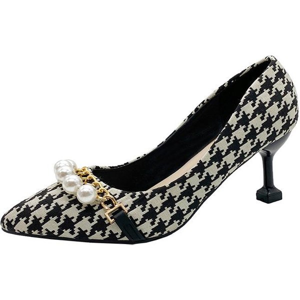 Nuevos Tacones Altos De Espiga Para Mujer Punta Fina TacóN Delgado Zapatos De Trabajo Temperamento Boca Baja Zapatos Individuales Para Mujer Estilo Primavera Y OtoñO 35 Black-image