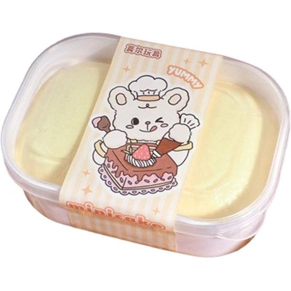 Lepkie Symulacyjne PudełKo Na Ciasto Powoli RosnąCa MięKka Zabawka Do ŚCiskania MięKka Sensoryczna Zabawka Fidget Ulga W Stresie LęKu Dla Dzieci DorosłYch Upominek Beige-image