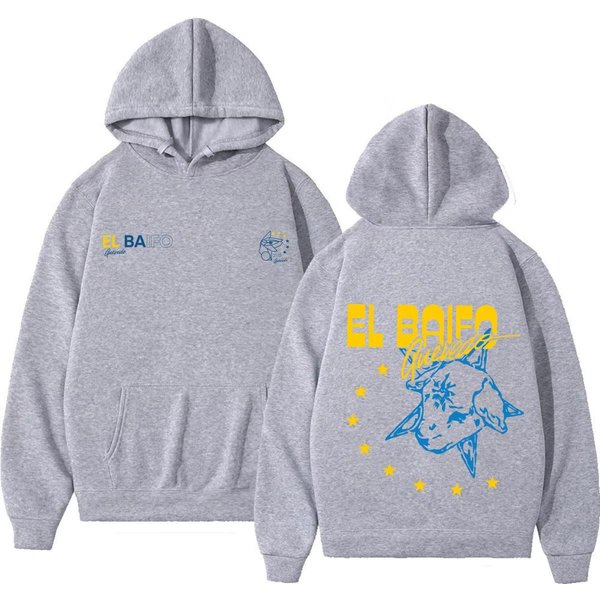 Quevedo EL Baifo Sudadera Con Estampado De La Gira Del áLbum 2026 Ropa De Moda Para Hombre Y Mujer Sudadera Hip-Hop Informal Oversize Unisex Harajuku Alta Calidad 4XL Gray-image