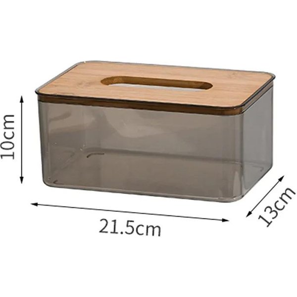 Caja De PañUelos Transparente Para Servilletas, Rectangular, De Madera, Moderna, Creativa, Para Escritorio-image