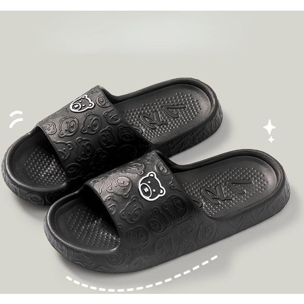 Zapatillas De Nube Con Plataforma Gruesa Para Mujer, Sandalias Deslizantes De Suela Blanda Eva Para Playa Y Verano, Zapatos Antideslizantes De Ocio Para Hombre Y Mujer Para BañO Interior 38-39 Negro-image