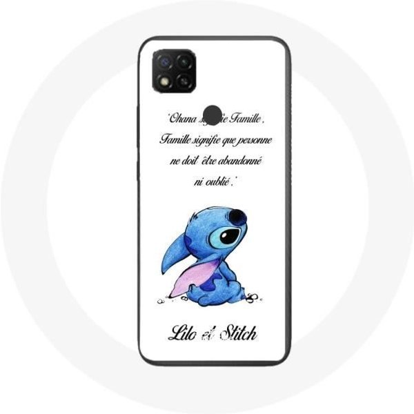 Funda - Maniacase - Xiaomi Redmi 9C - Flexible - Blanca - Lilo Y Stitch Cita Ohana Blanco-image