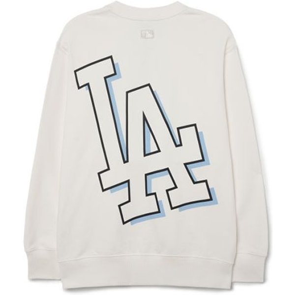 MLB Los Angeles Dodgers Bluza Z Nadrukiem Z TyłU OkrąGłY Dekolt Pulower Unisex Bluza Kość SłOniowa 3AMTB0431-07IVS M White-image