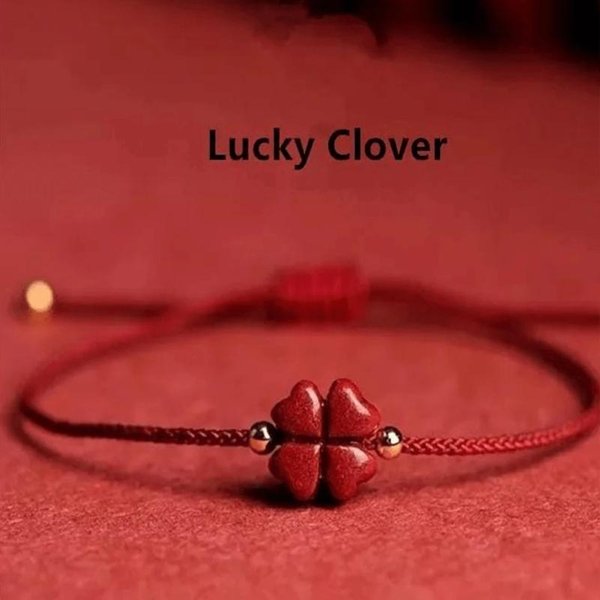 1 Pulsera Tejida De TréBol De Cuatro Hojas De La Suerte Vintage, Regalo De Vacaciones, San ValentíN, Mamá, Madre, DíA De La Madre, Regalo One-Size Negro-image