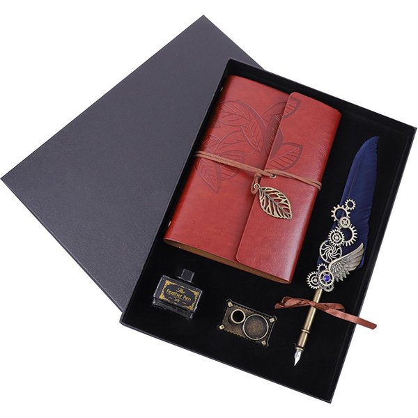 PióRo Z PióRem I Atramentem Retro Vintage Quill Pen Kaligrafia Pisanie Podpisu PióRo Wieczne PióRo Wieczne-image