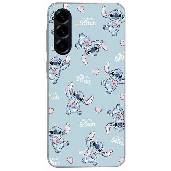 Etui - Maniacase - Samsung Galaxy A36 - Silikonowe - MięKkie - Stitch MiłOść Serce RóżOwe-image