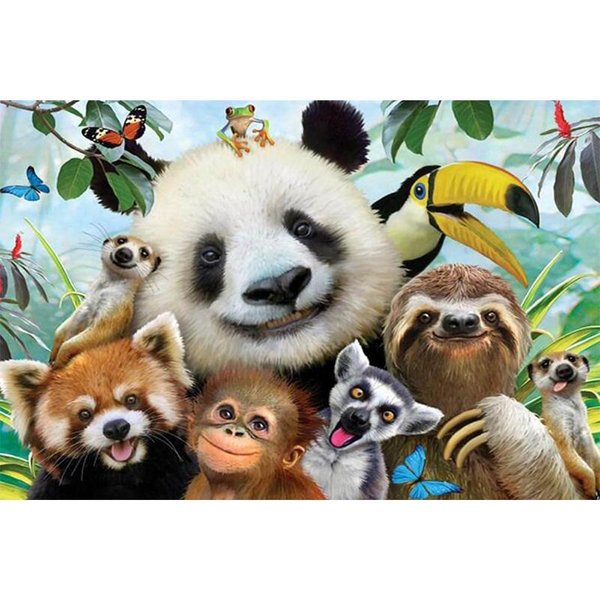 DIY Diament Malarstwo ZwierząT Cross Stitch Mozaika Diament Haft ŚLiczna Panda WystróJ Domu! 20X30CM-image