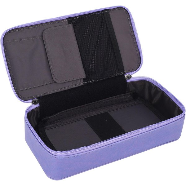Estuche De LáPices Doble Capa Gran Capacidad Con Cremallera Multifuncional PortáTil Bolsa De Almacenamiento De PapeleríA PúRpura-image