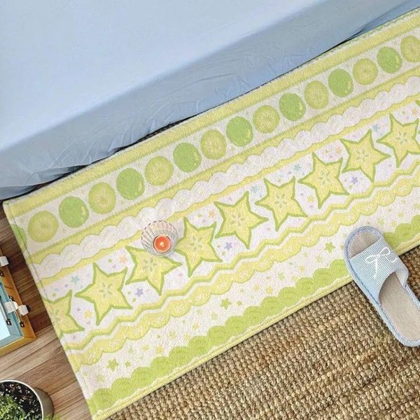 Pluszowy Dywan Fair Isle AntypośLizgowy ŁAtwy W Czyszczeniu Do Pokoju Dziewczynki Przy łóżKu WystróJ Domu 40X120Cm 16X47Inch-image