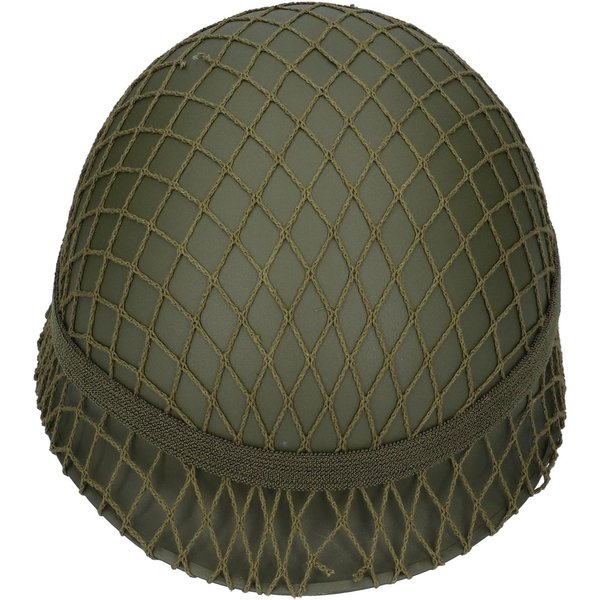 Casco M1 Verde Del EjéRcito Estadounidense De La Segunda Guerra Mundial Perfecto, Casco CláSico De La Segunda Guerra Mundial Con Red Y Correa Para La Barbilla. Gray-image
