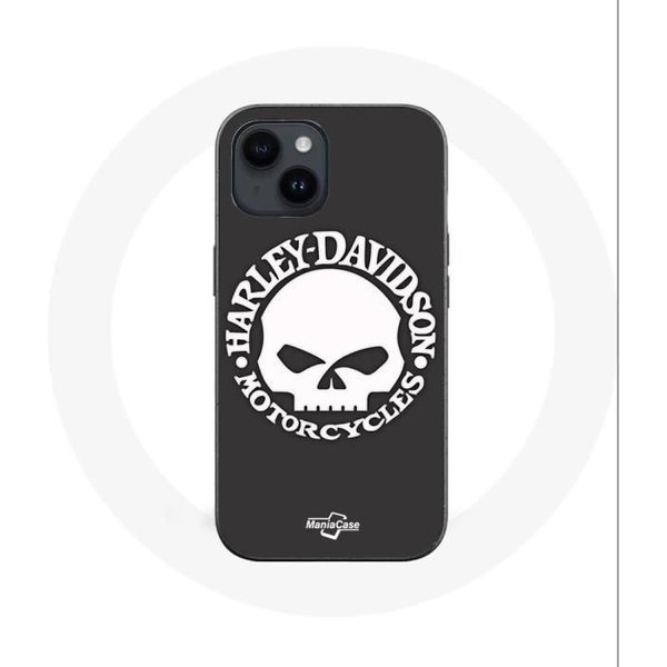 Etui Na Iphone 14 - Harley Davidson - Czaszka - MięKkie - Czarne - Unisex-image