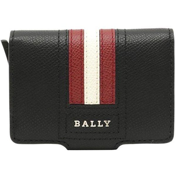 Bally Cartera Plegable De Cuero Con Rayas Minimalista Para Tarjetas Hombre Cartera Negra 6227969 Basic Set (Bag+Dust Bag) Brown-image