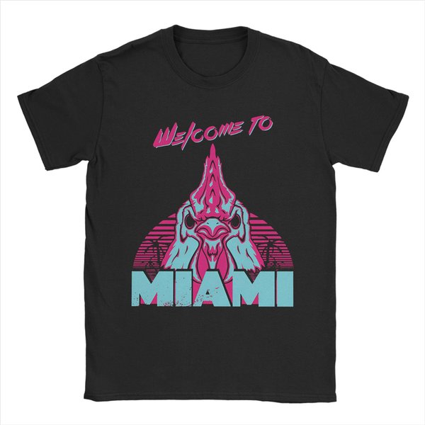 MęSkie Koszulki Hotline Miami Czysta BawełNa Nowość KróTki RęKaw OkrąGłY Dekolt Koszulki Prezent Koszulka L Pink-image